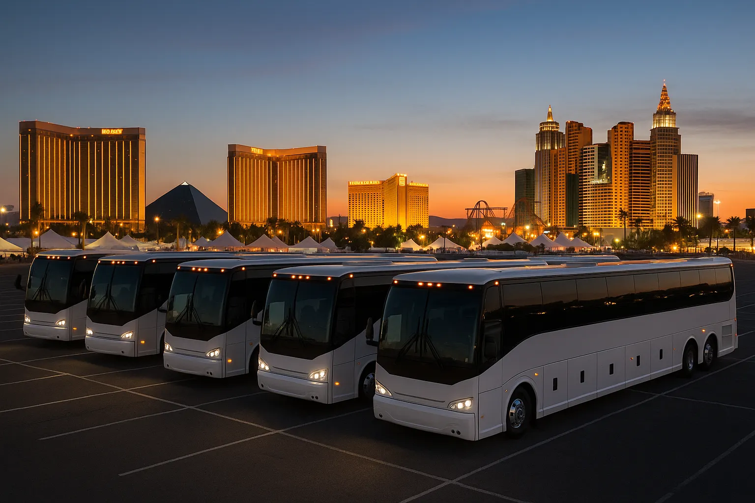 large group charter bus in Las Vegas
