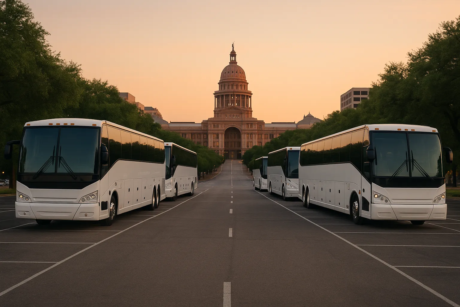 large group charter bus in Austin