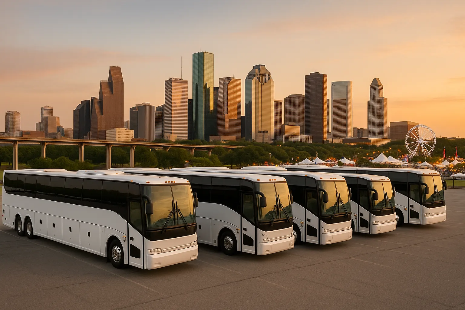 large group charter bus in Houston