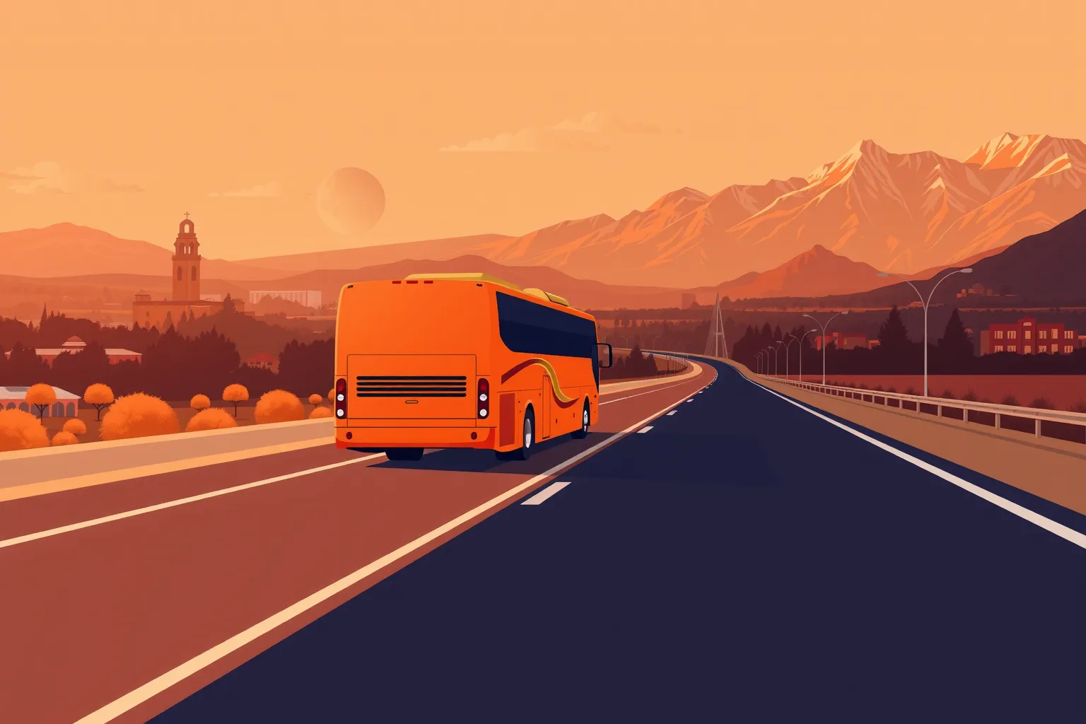 Charter bus on the road to Inland Empire — Umbrella Charter Network