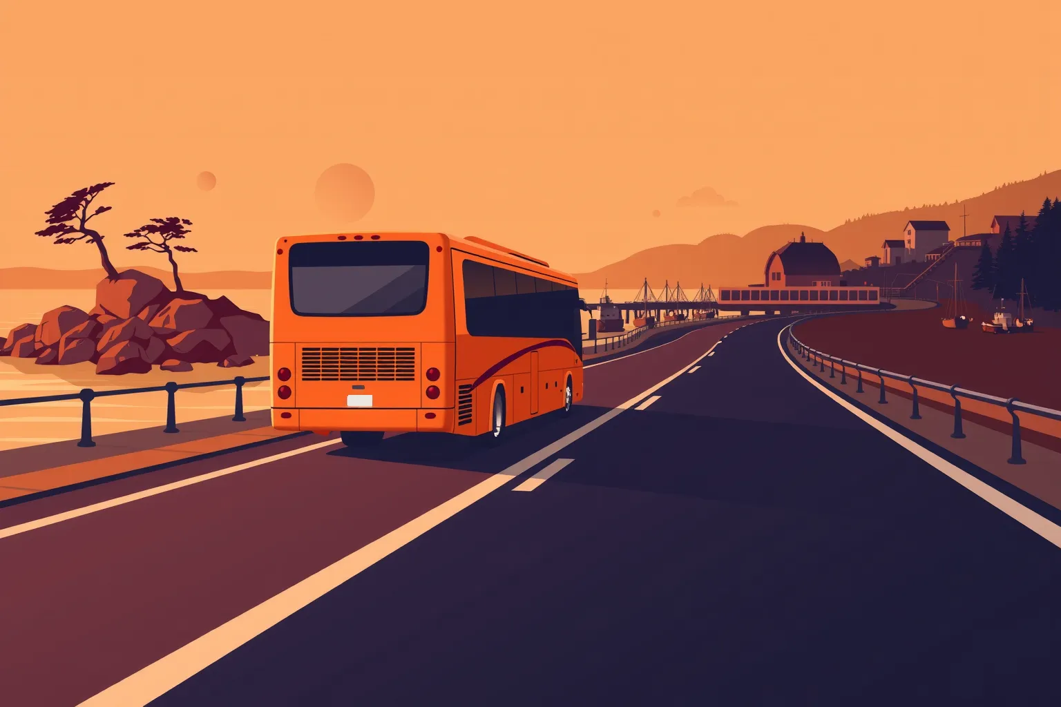 Charter bus on the road to Monterey — Umbrella Charter Network