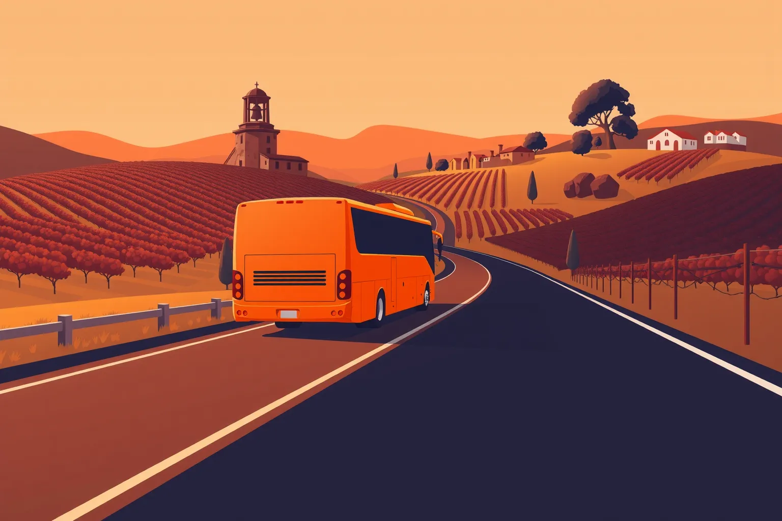 Charter bus on the road to Napa — Umbrella Charter Network