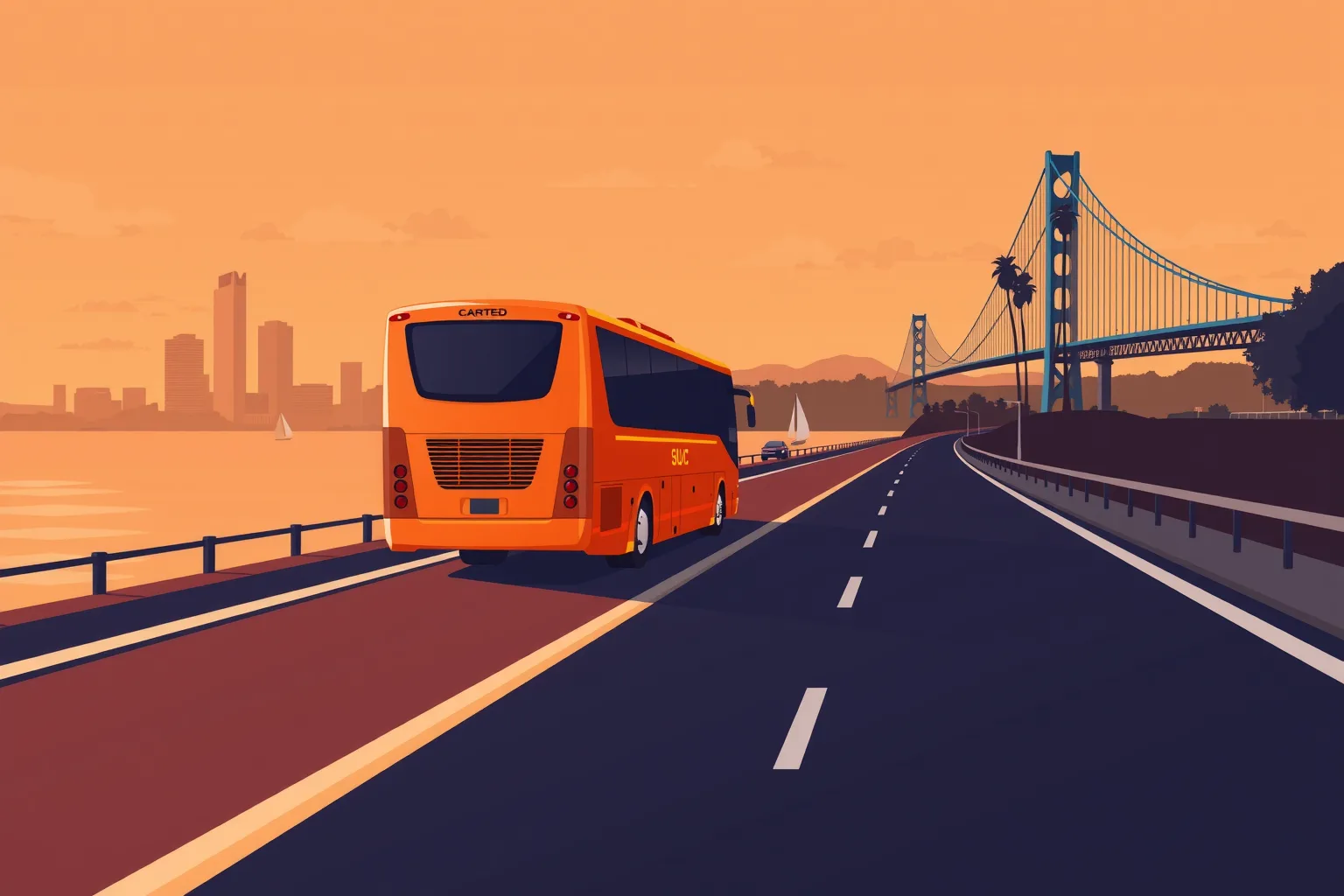 Charter bus on the road to San Diego — Umbrella Charter Network