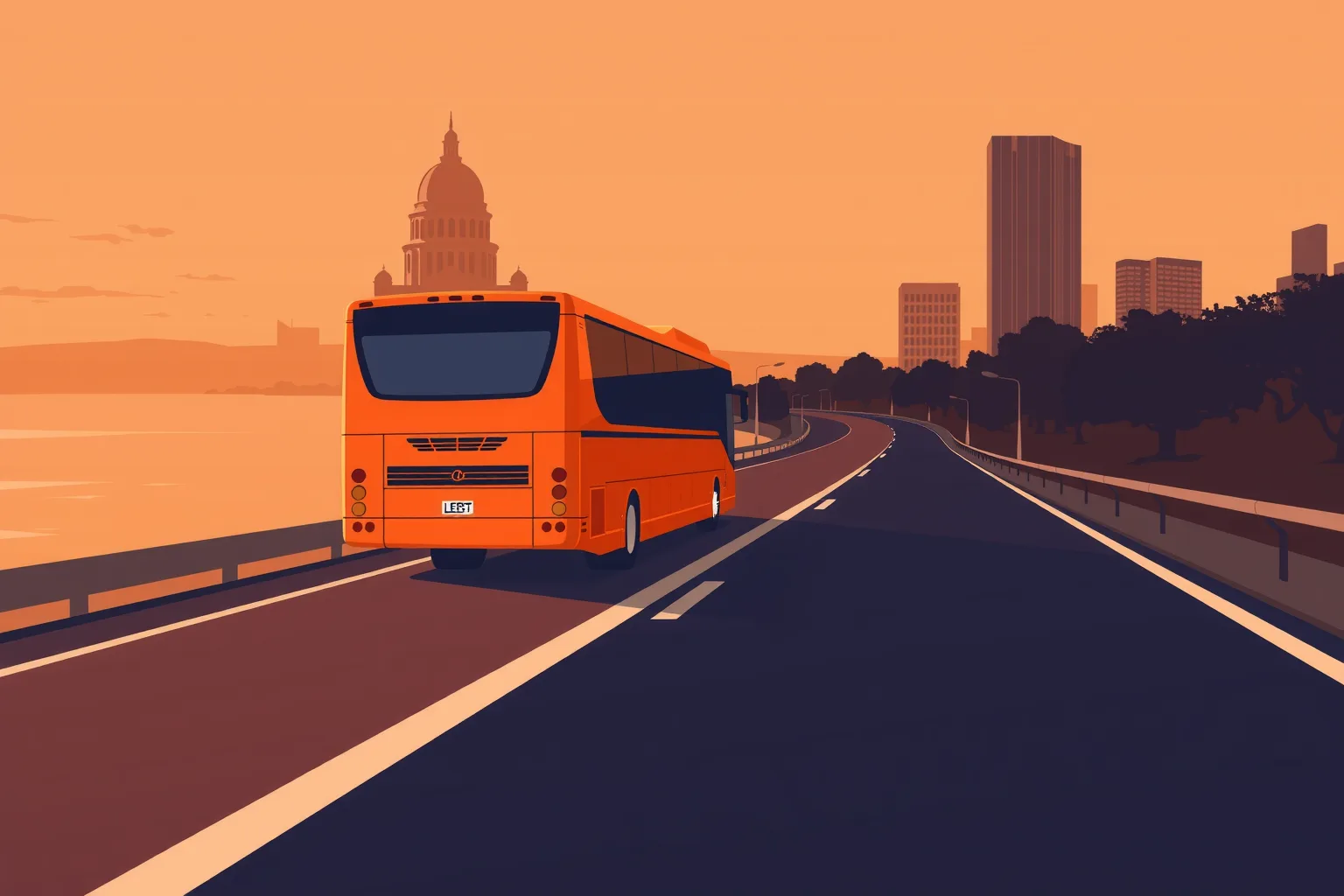 Charter bus on the road to Austin — Umbrella Charter Network