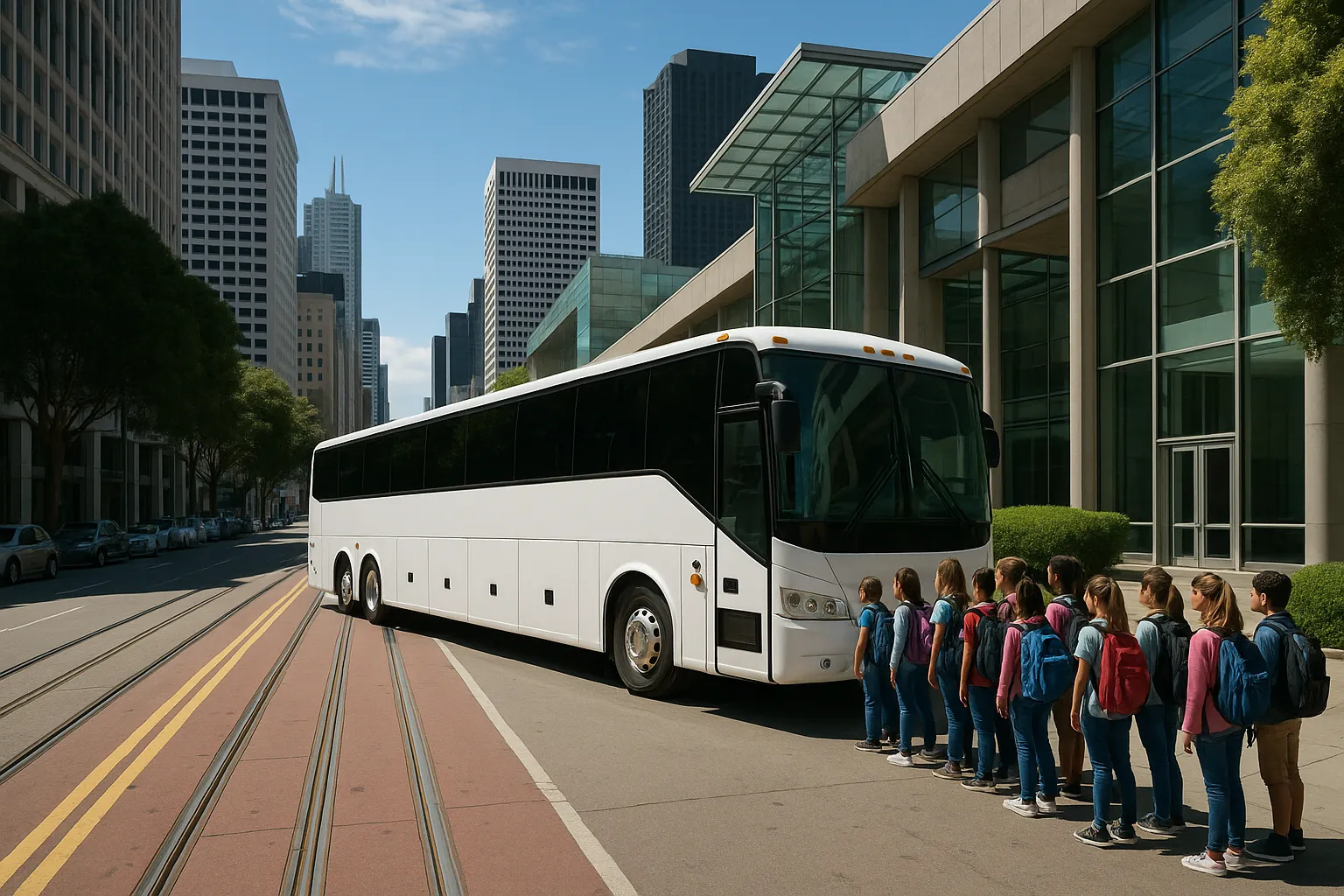school campus charter bus in the San Francisco Bay Area