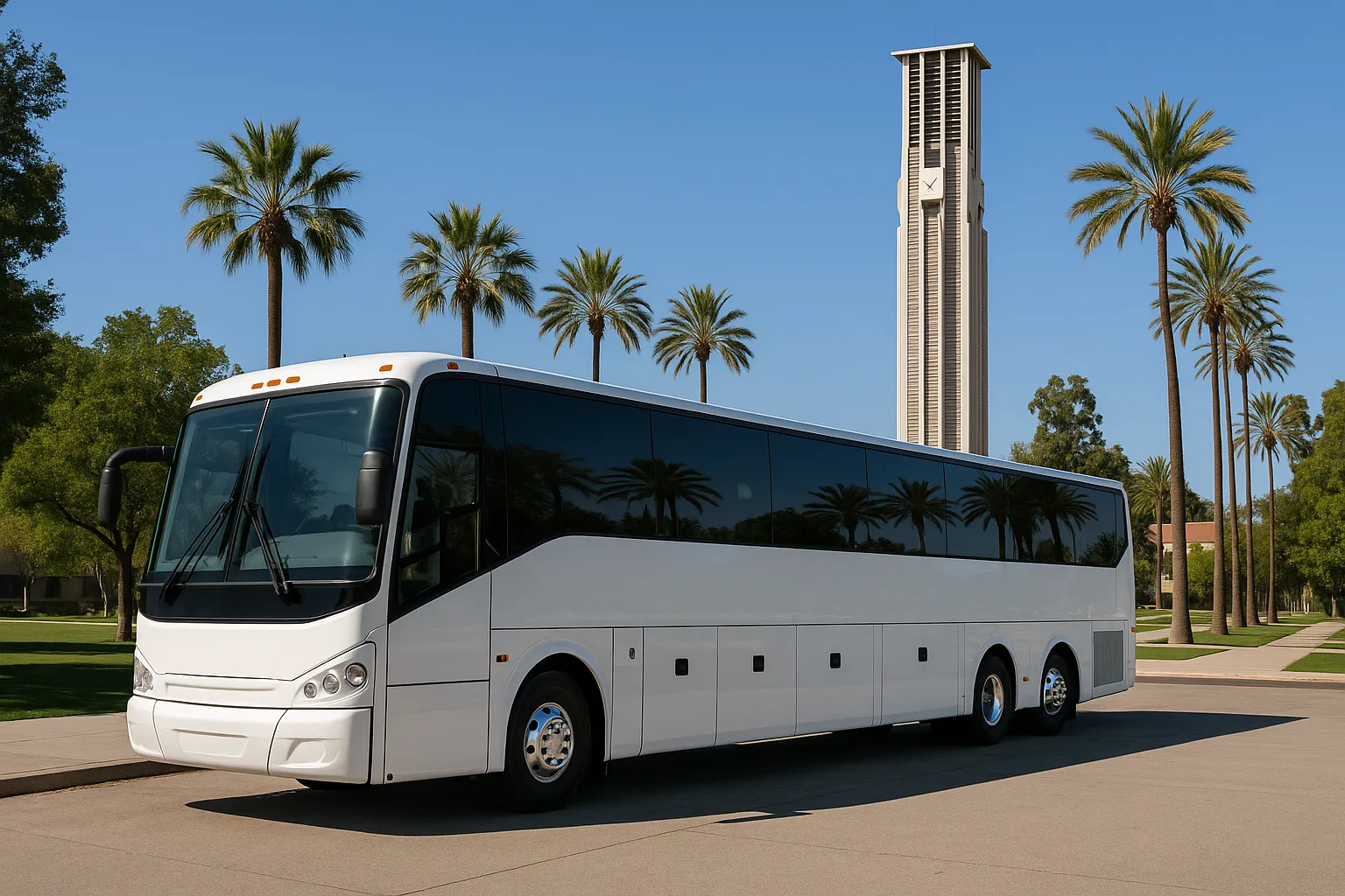 school trip charter bus in the Inland Empire