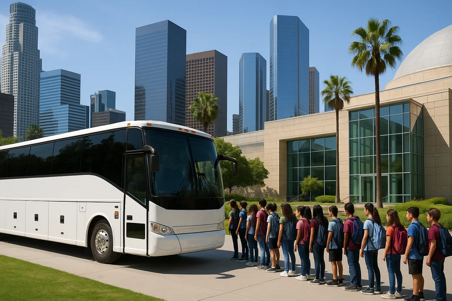 school campus charter bus in Los Angeles