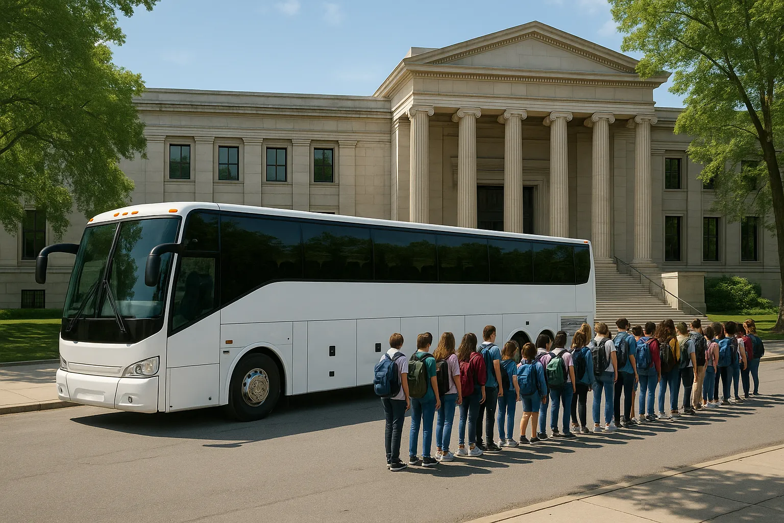 school campus charter bus in Washington DC