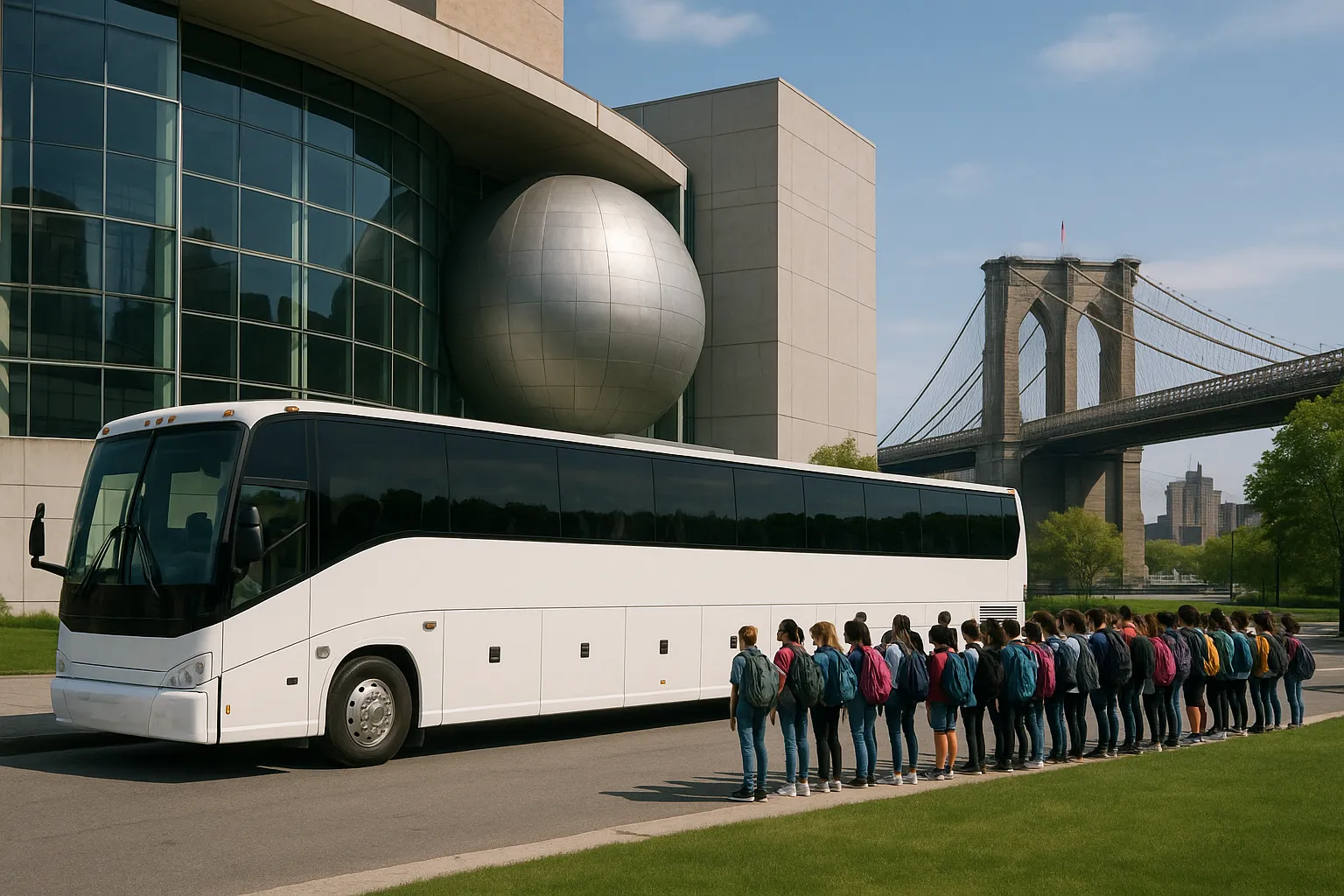 school campus charter bus in New York City