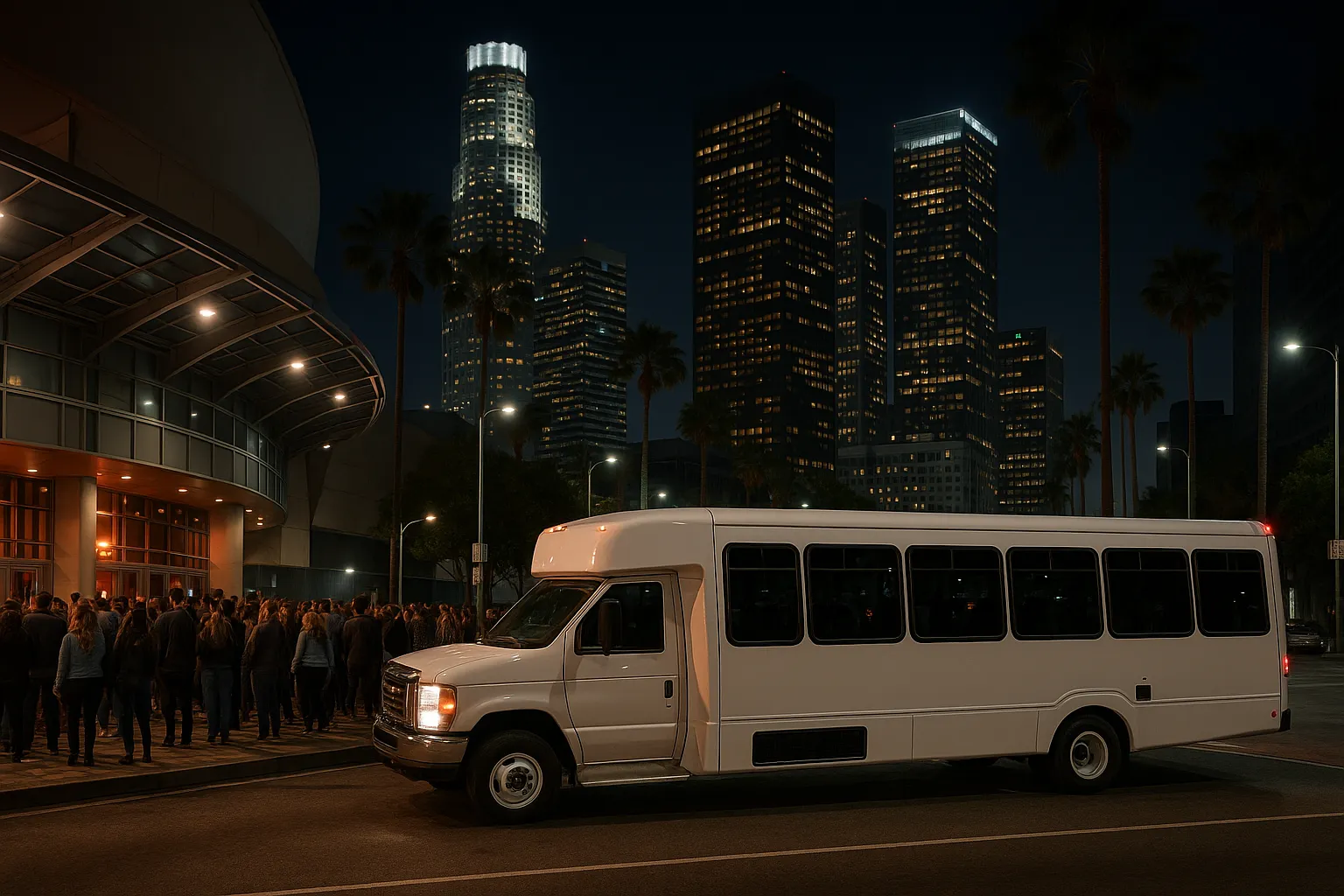 sports concerts charter bus in Los Angeles