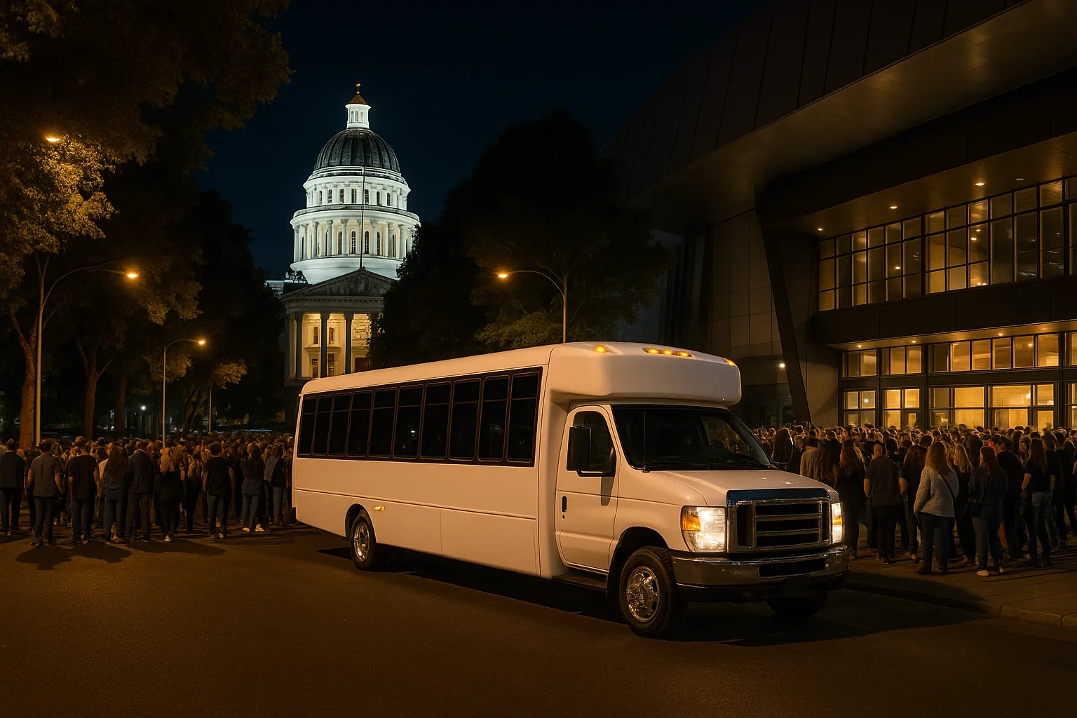 sports concerts charter bus in Sacramento