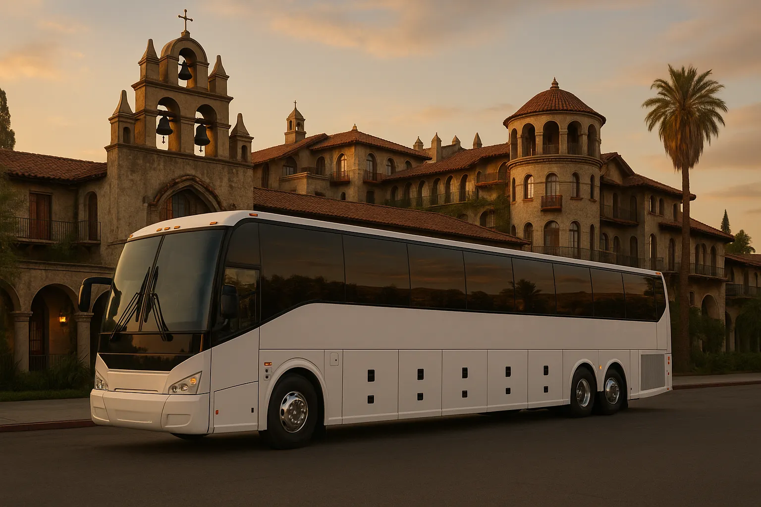 wedding shuttle bus in the Inland Empire
