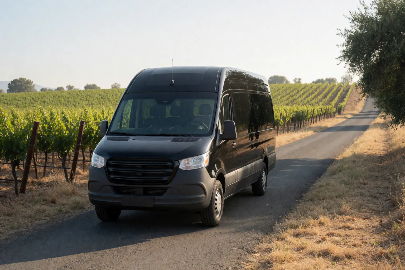 wedding shuttle bus in Napa and Sonoma