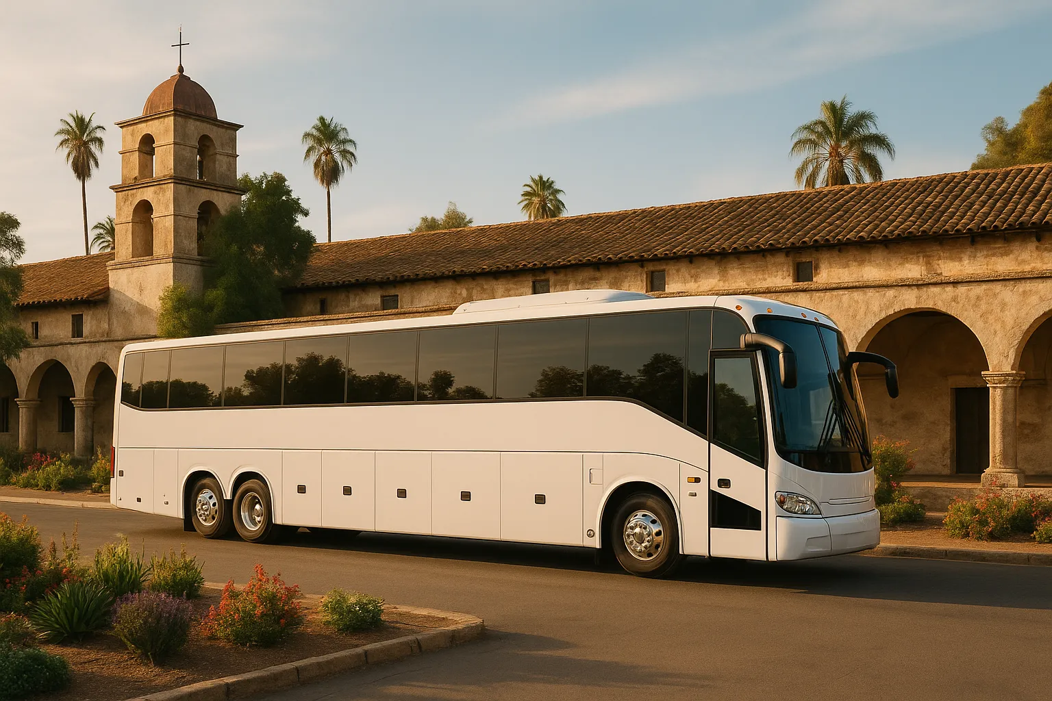 wedding shuttle bus in Orange County