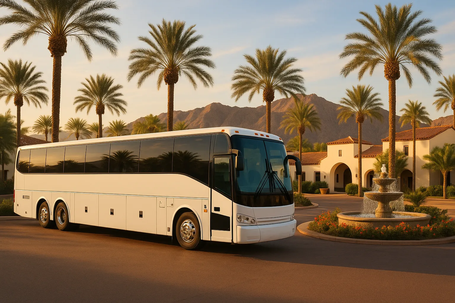 wedding shuttle bus in Palm Springs