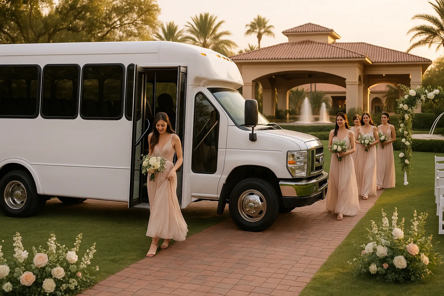 wedding charter bus in Las Vegas