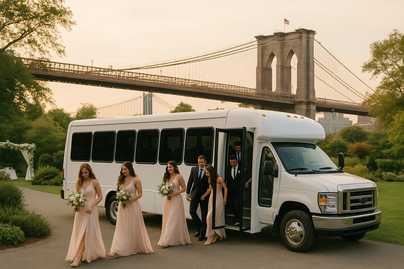 wedding charter bus in New York City
