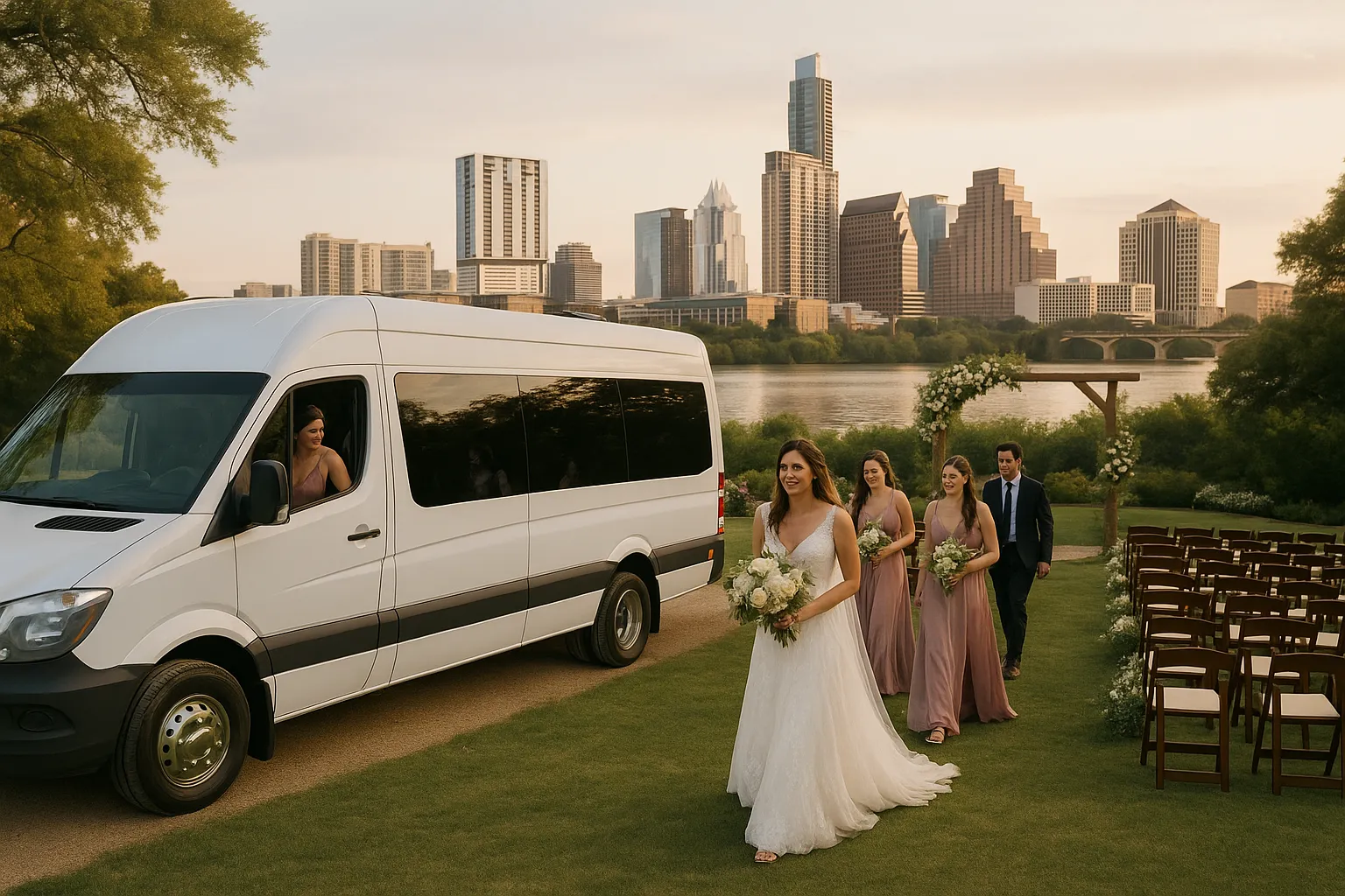 wedding charter bus in Austin