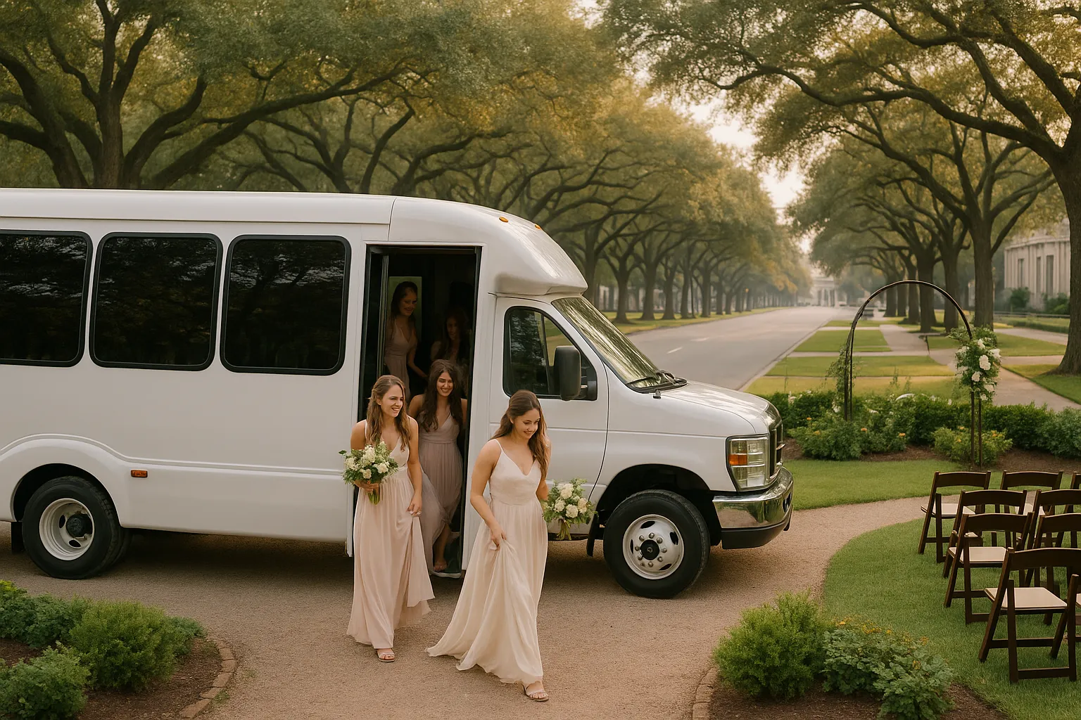 wedding charter bus in Houston