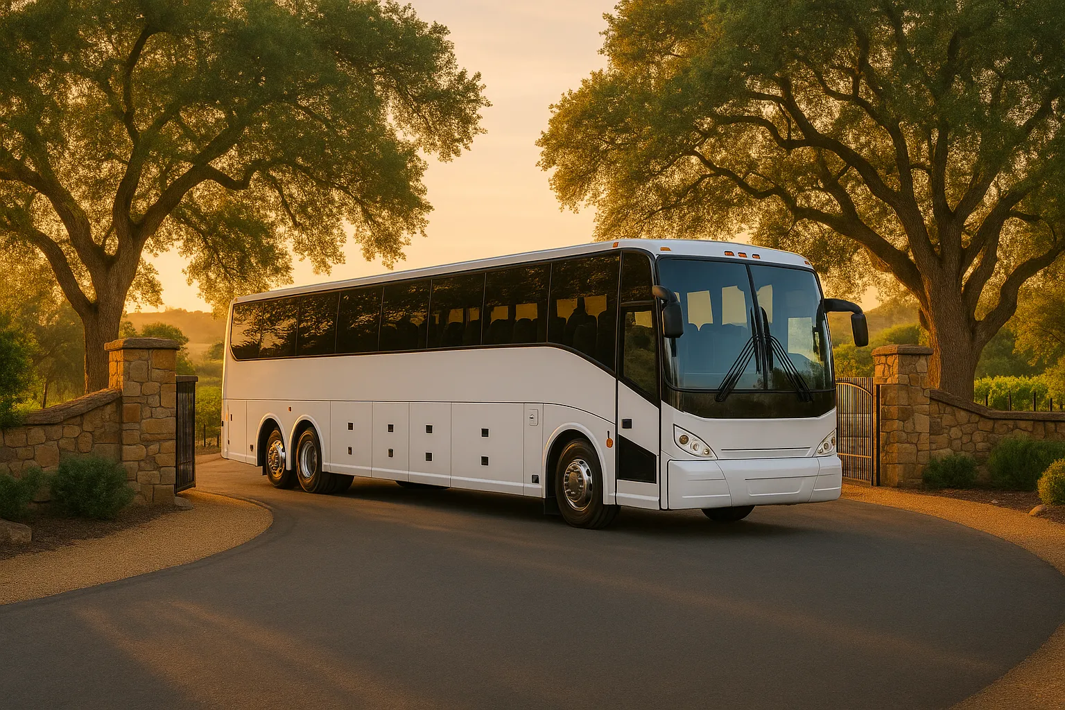 wine tour charter bus in the San Francisco Bay Area