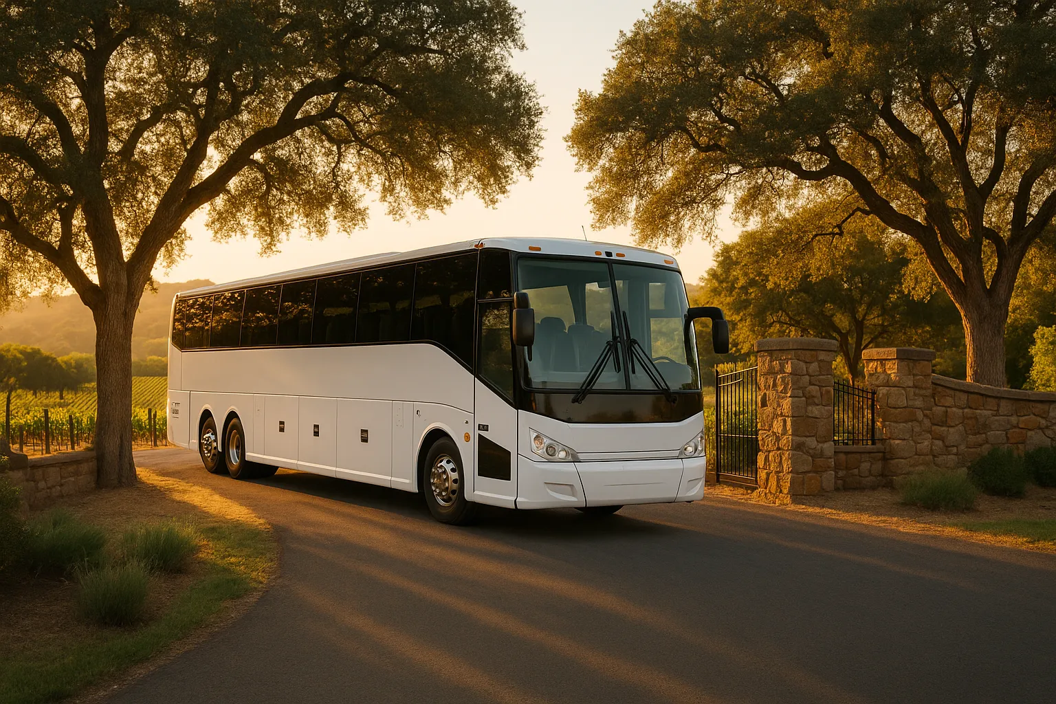 wine tour charter bus in Los Angeles