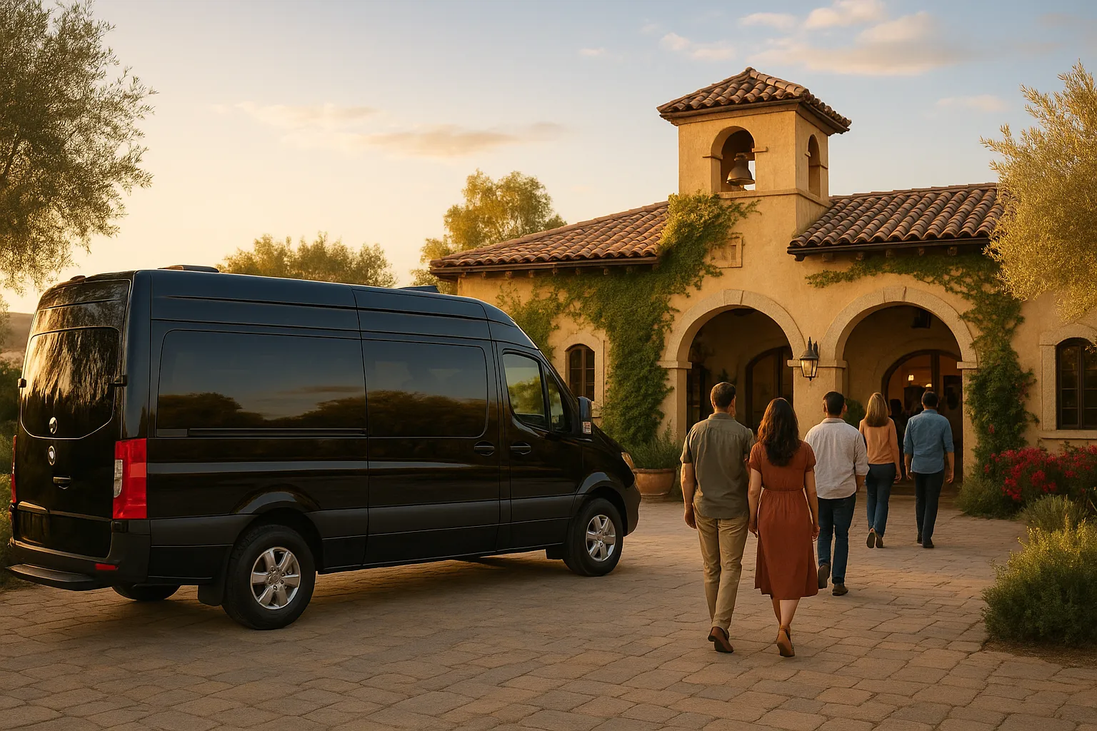 wine tour minibus in Orange County